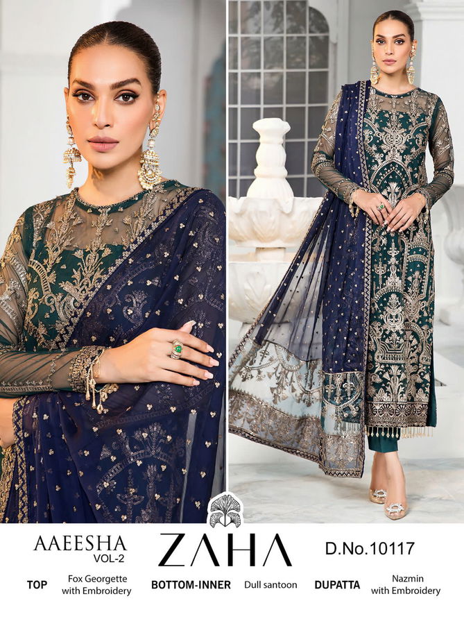 Aaeesha Vol 2 By Zaha Pakistani Salwar Suits Catalog